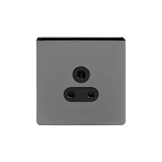The Connaught Collection Black Nickel 5 Amp Unswitched Socket Blk Ins Screwless