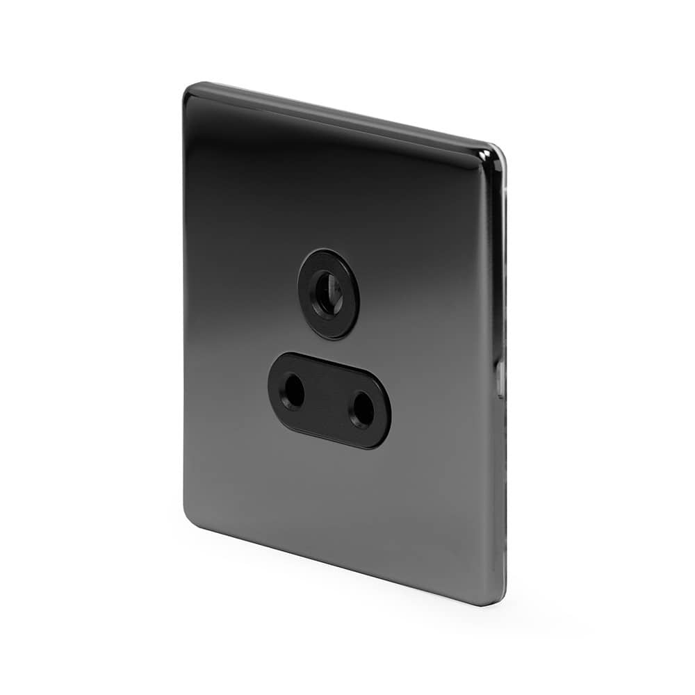 The Connaught Collection Black Nickel 5 Amp Unswitched Socket Blk Ins Screwless