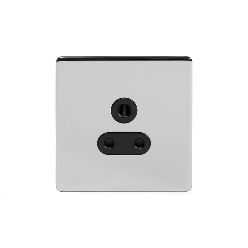 The Finsbury Collection Polished Chrome 5 Amp Unswitched Socket Blk Ins Screwless