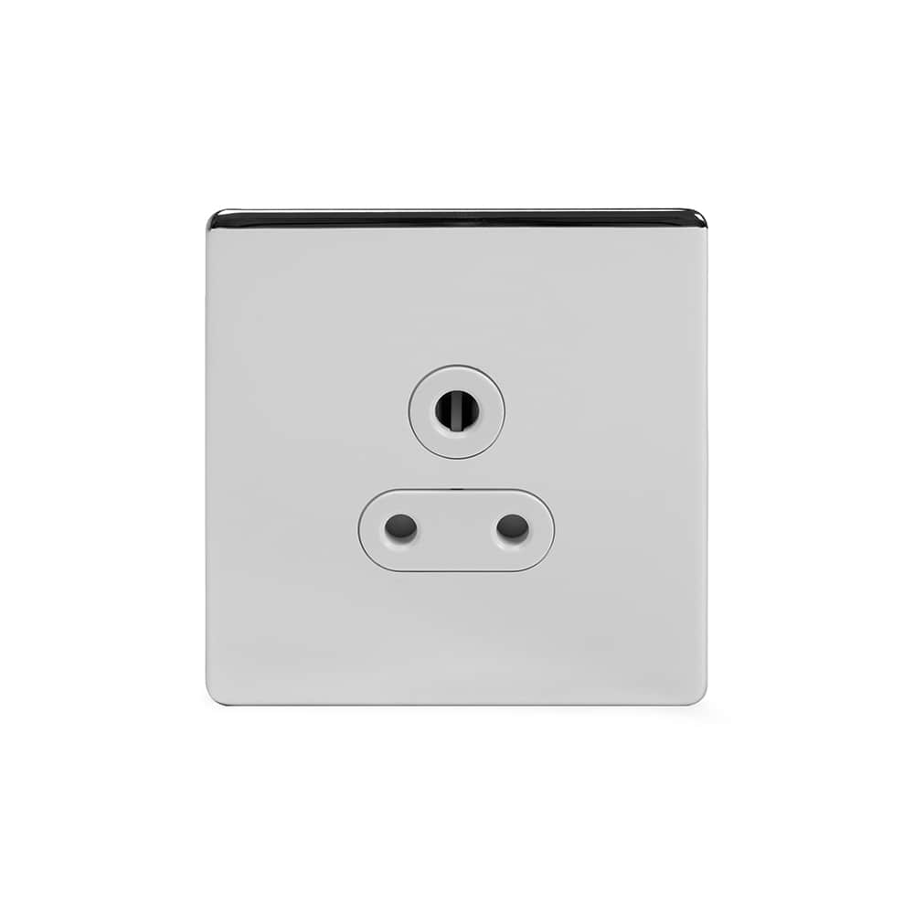 The Finsbury Collection Polished Chrome 5 Amp Unswitched Socket Wht Ins Screwless