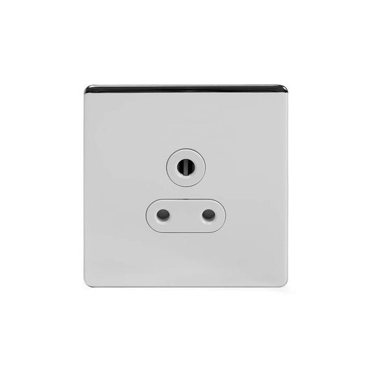 The Finsbury Collection Polished Chrome 5 Amp Unswitched Socket Wht Ins Screwless