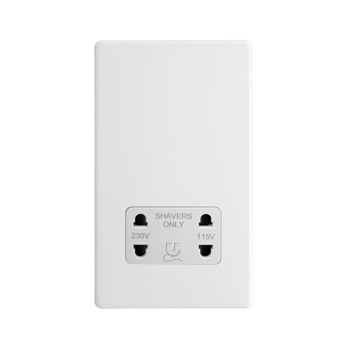 Soho Lighting Primed Paintable Shaver Socket Dual Voltage 115/230v with White Insert