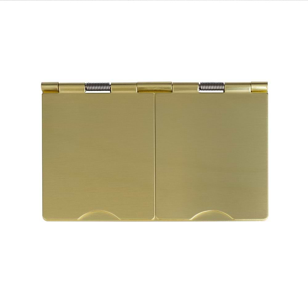 The Savoy Collection Brushed Brass 13A 2 Gang Floor Socket Wht Ins