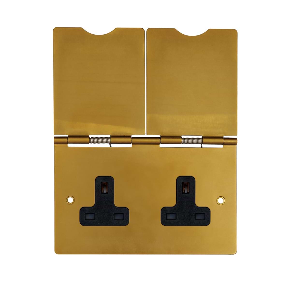 The Sloane Collection Antique Gold 13A 2Gang Floor Socket