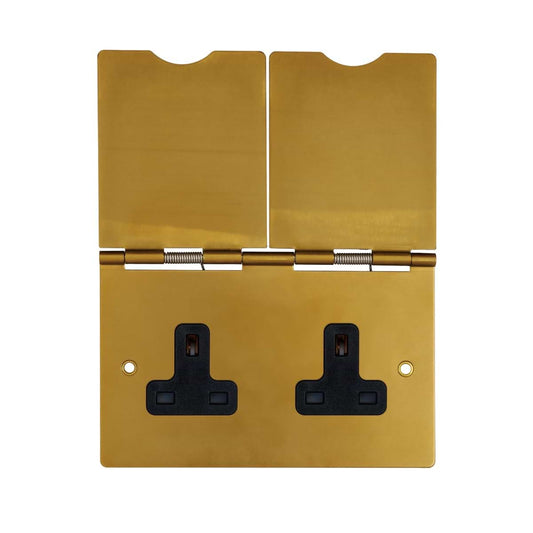 The Sloane Collection Antique Gold 13A 2Gang Floor Socket