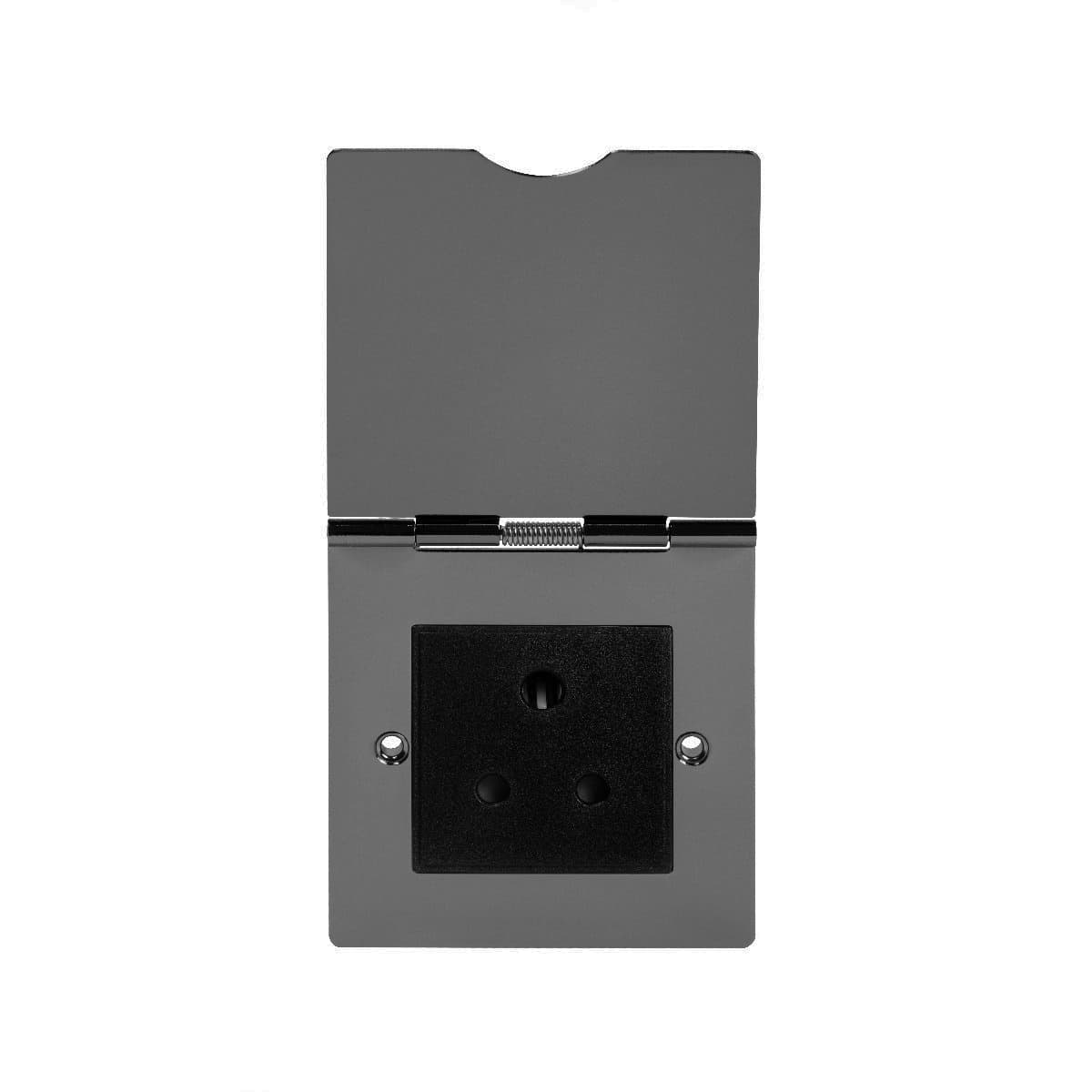 The Connaught Collection Black Nickel 5 Amp Euromod Floor Socket 1 Gang Blk Ins