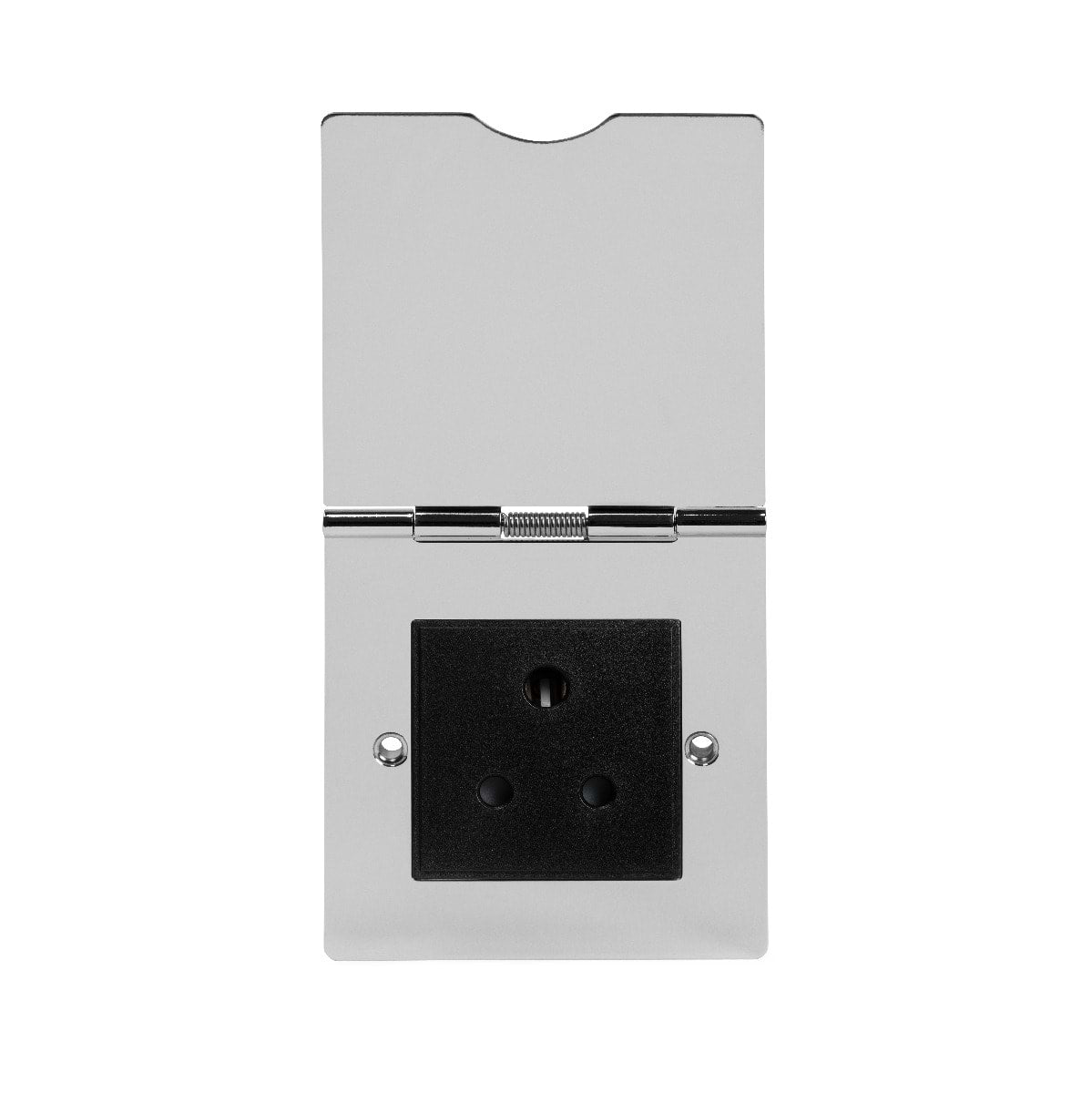 The Finsbury Collection Polished Chrome 5 Amp Euromod Floor Socket 1 Gang Blk Ins