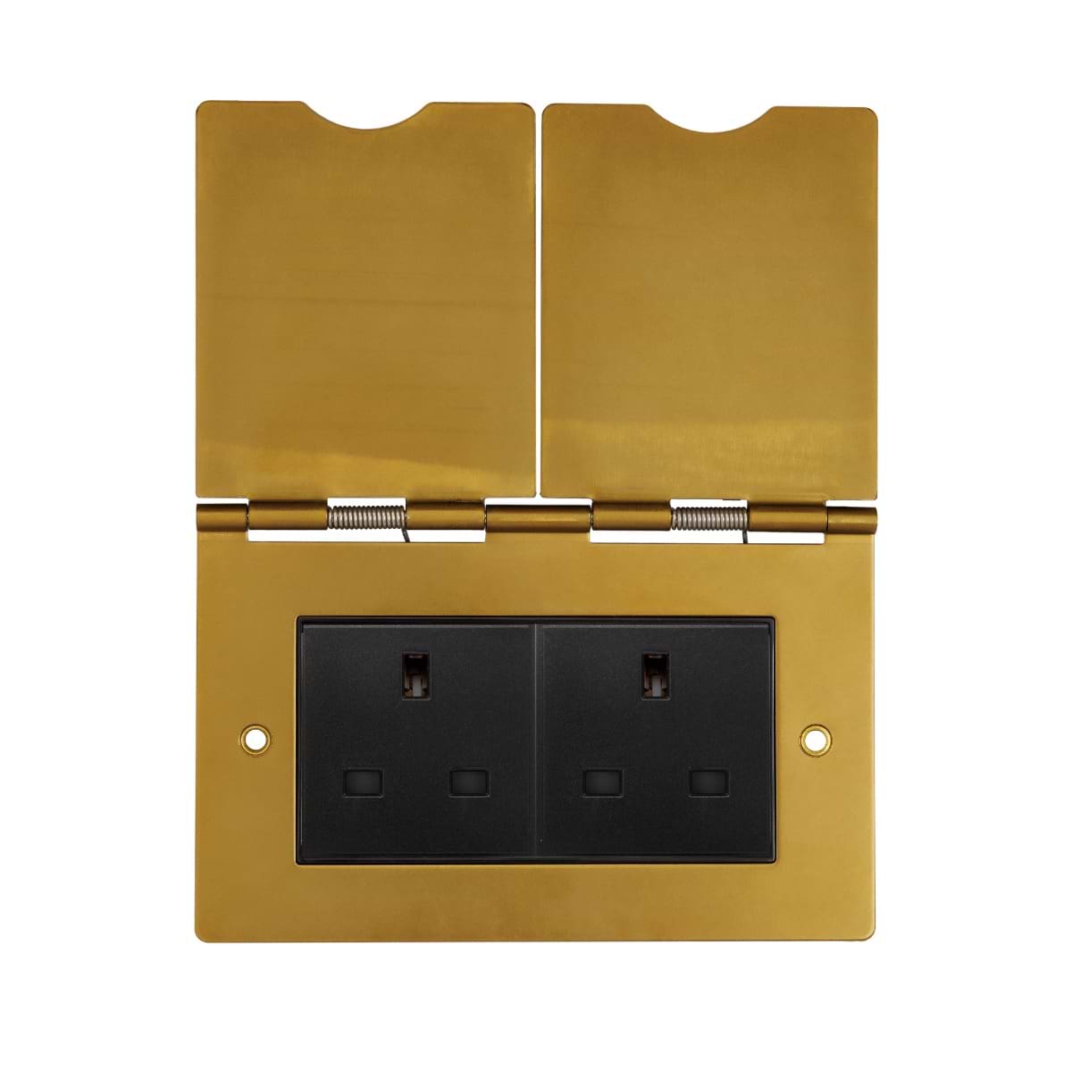 The Sloane Collection Antique Gold 13A 2 Gang Euromod Floor Socket