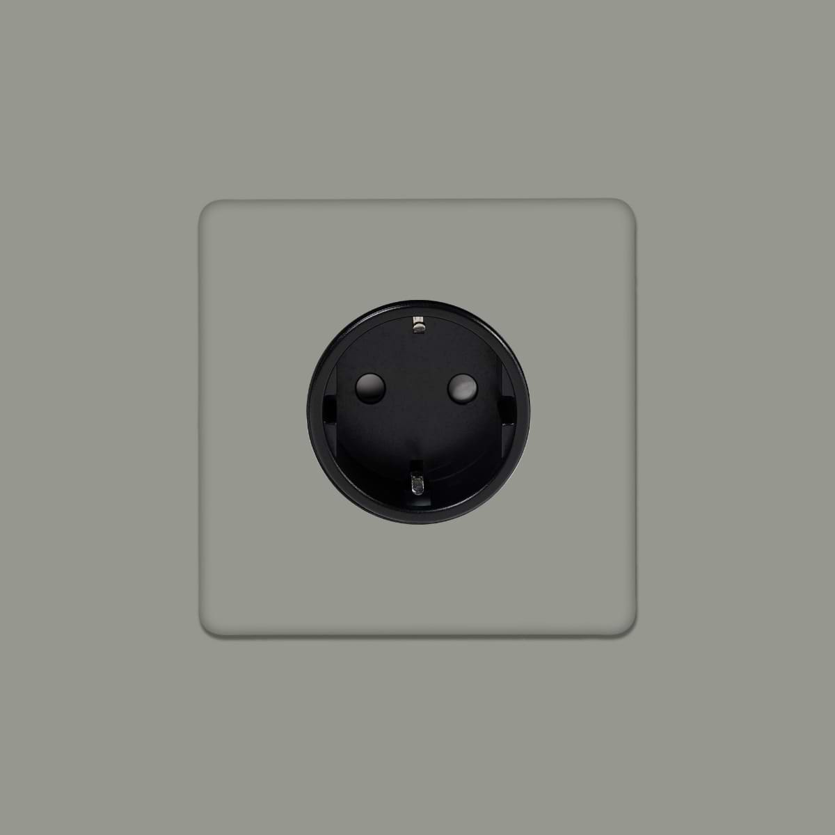 Soho Lighting Primed Paintable 16A 1 Gang Euro Schuko Socket with Black Insert