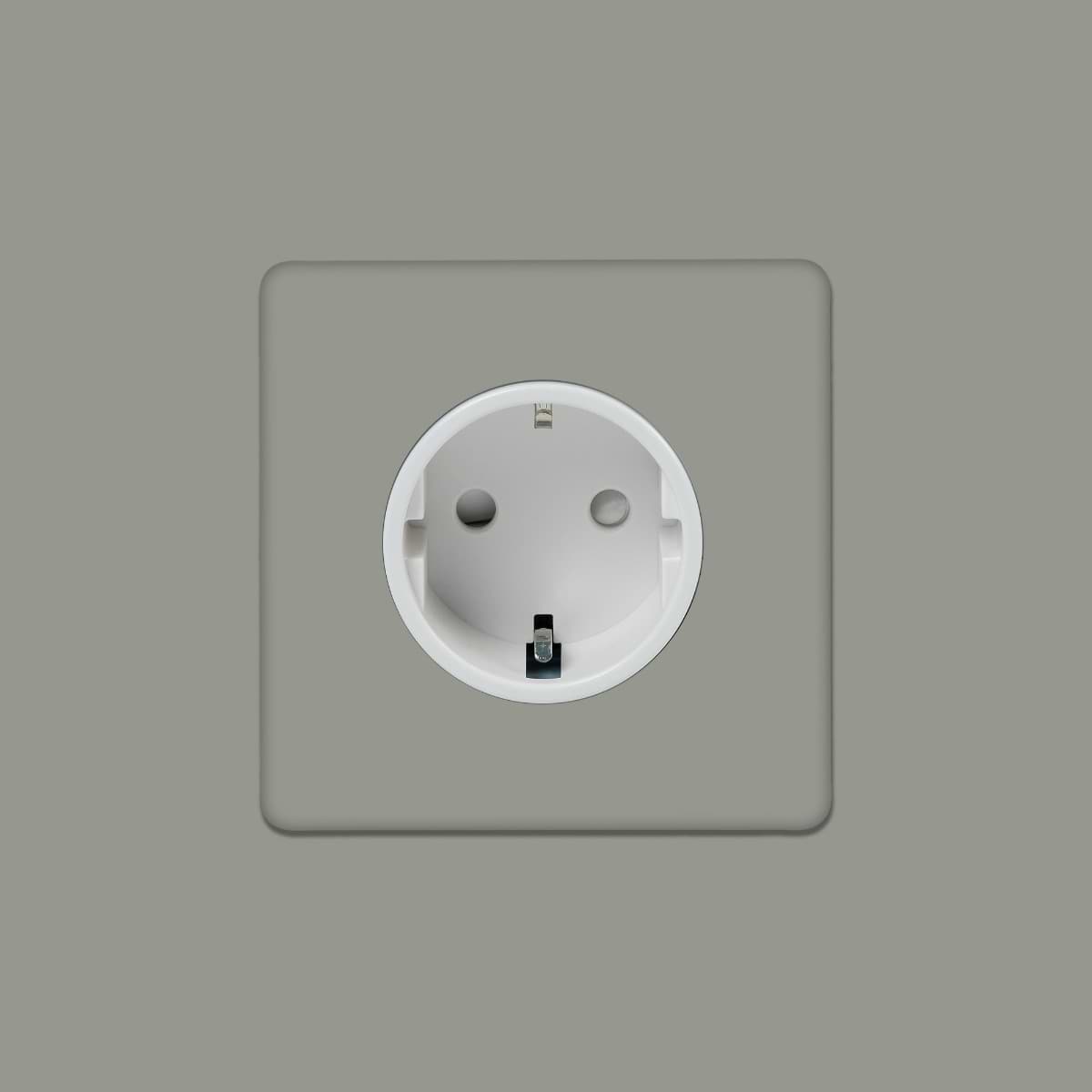 Soho Lighting Primed Paintable 16A 1 Gang Euro Schuko Socket with White Insert
