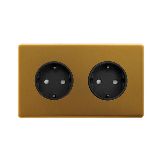 The Sloane Collection Antique Gold 16A 2 Gang Euro Schuko Socket