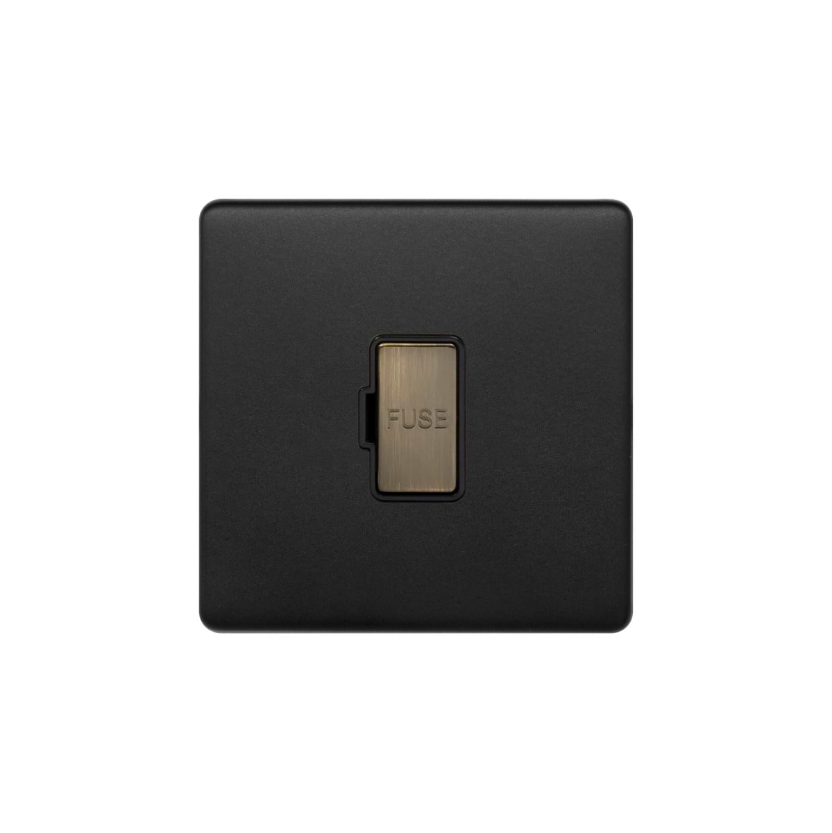 Soho Lighting Matt Black and Antique Brass 13A Double Pole Unswitched Fused Spur (FCU)