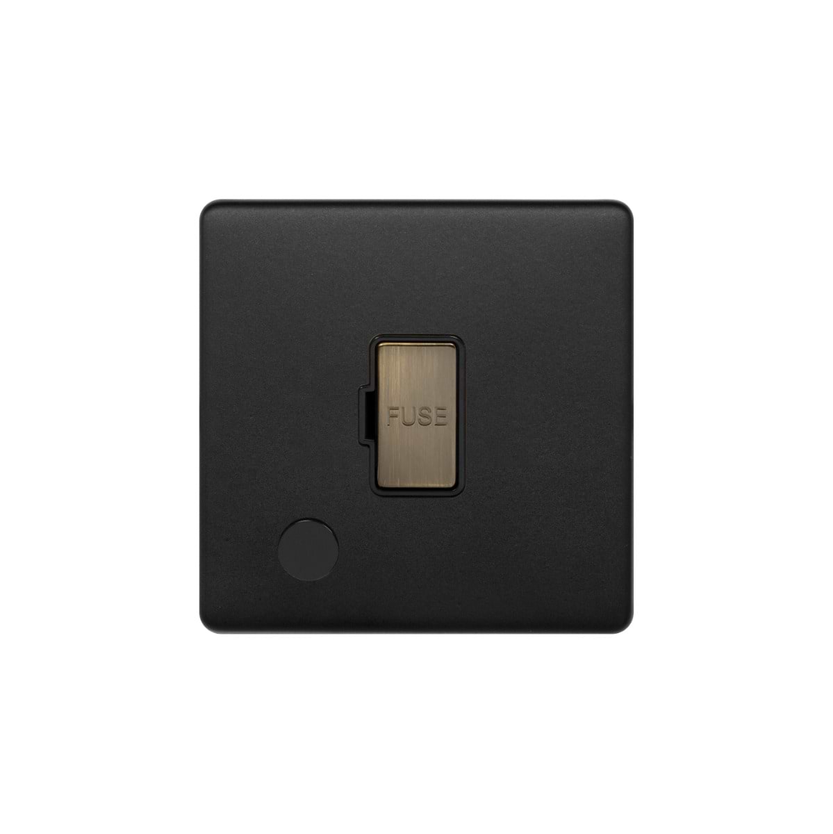 Soho Lighting Matt Black and Antique Brass 13A Unswitched Fused Connection Unit (FCU) Flex Outlet