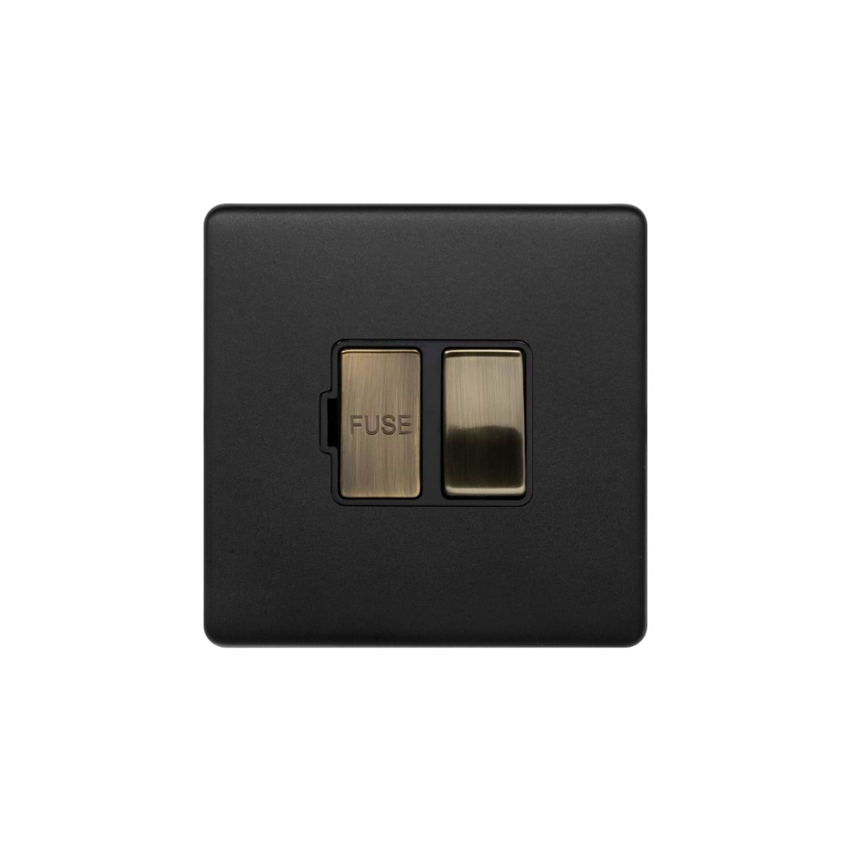 Soho Lighting Matt Black and Antique Brass 13A Double Pole Switched Fused Spur (FCU)