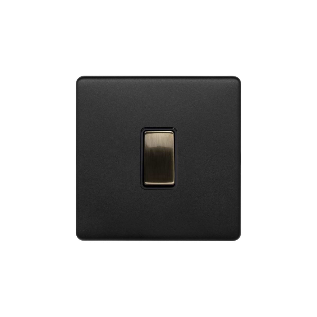 Soho Lighting Matt Black and Antique Brass 10A 1 Gang 2 Way Switch
