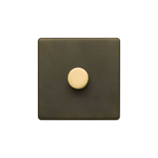 Soho Lighting Bronze & Brushed Brass 1 Gang 1000W DC1-10V Dimmer Switch