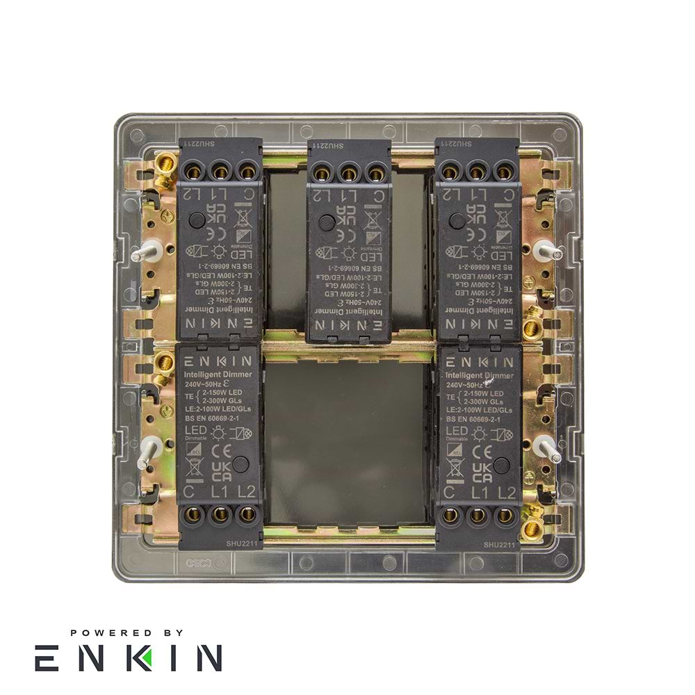 The Eton Collection Bronze 5 gang 2 -Way Intelligent Dimmer 150W LED (300WHalogen/Incandescent)