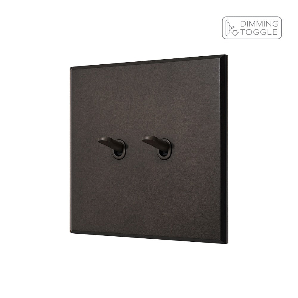 Heritage Bronze 2 Gang 2 Way Dimming Toggle Switch with Bronze Toggle - The Palaces Collection