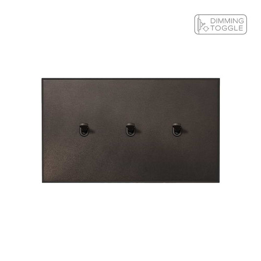 Heritage Bronze 3 Gang 2 Way Dimming Toggle Switch with Bronze Toggle - The Palaces Collection