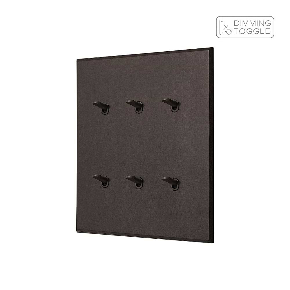 Heritage Bronze 6 Gang 2 Way Dimming Toggle Switch with Bronze Toggle - The Palaces Collection