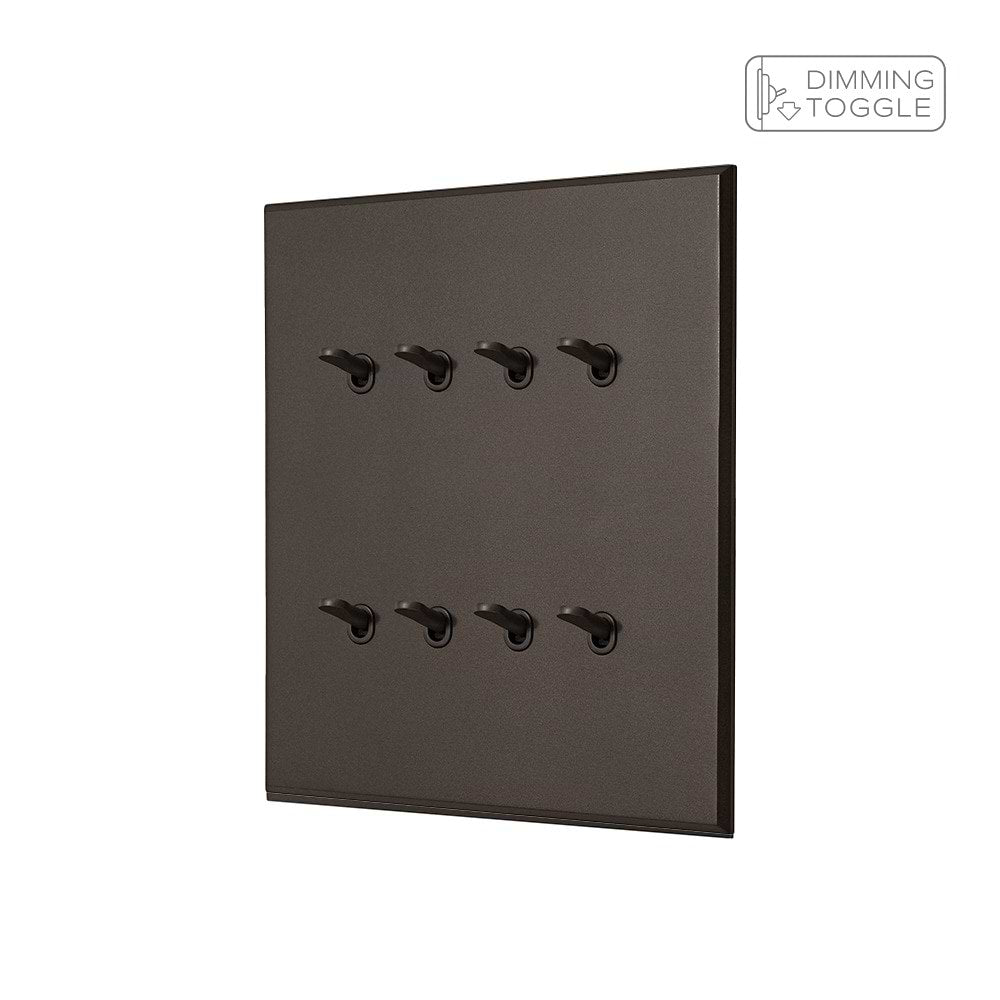 Heritage Bronze 8 Gang 2 Way Dimming Toggle Switch with Bronze Toggle - The Palaces Collection