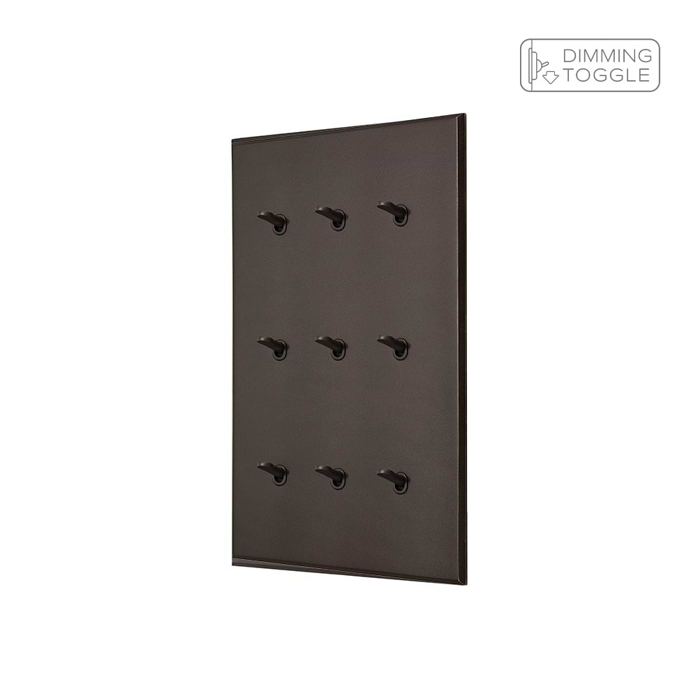 Heritage Bronze 9 Gang 2 Way Dimming Toggle Switch with Bronze Toggle - The Palaces Collection