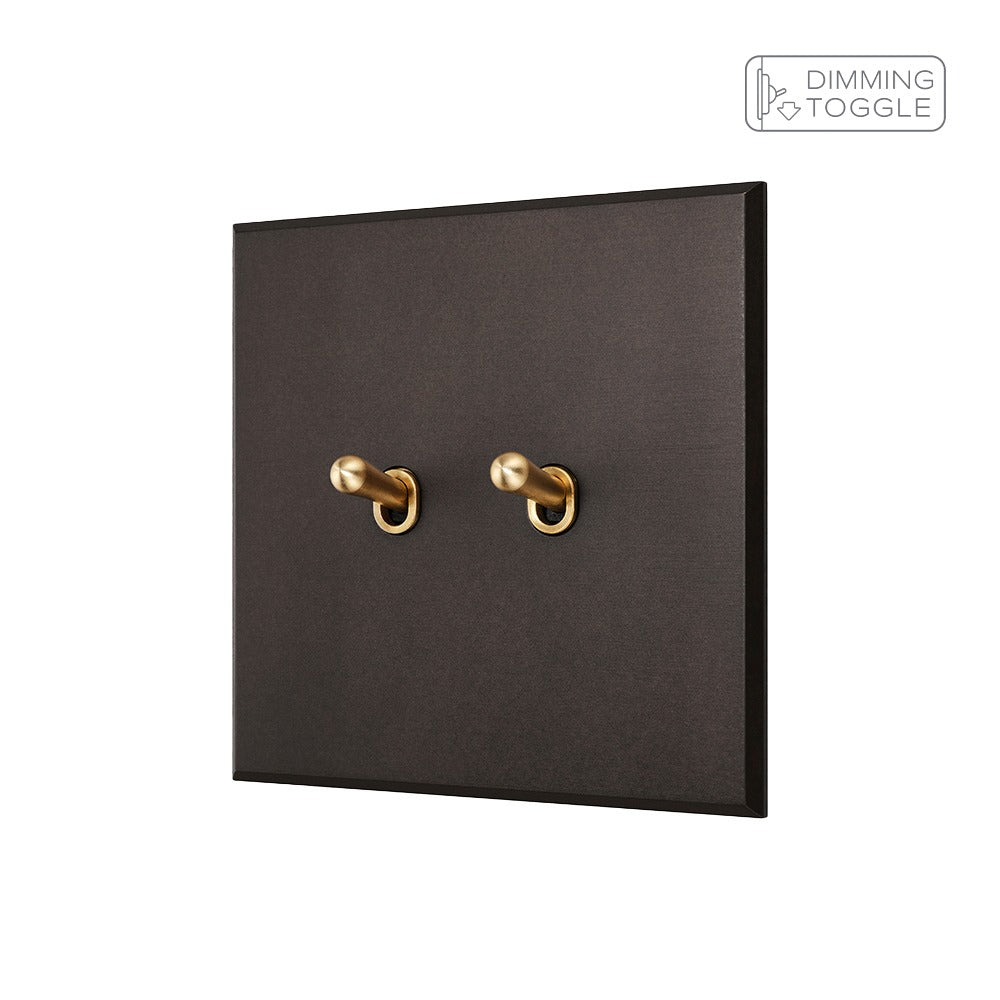 Heritage Bronze 2 Gang 2 Way Dimming Toggle Switch - The Palaces Collection