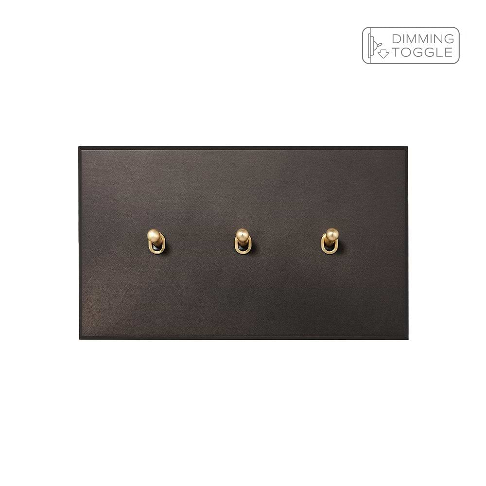 Heritage Bronze 3 Gang 2 Way Dimming Toggle Switch - The Palaces Collection