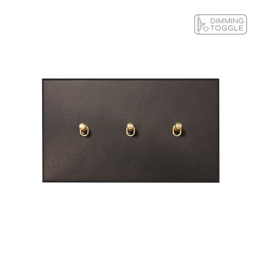 Heritage Bronze 3 Gang 2 Way Dimming Toggle Switch - The Palaces Collection