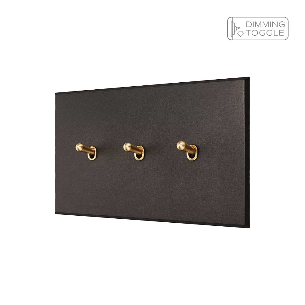 Heritage Bronze 3 Gang 2 Way Dimming Toggle Switch - The Palaces Collection