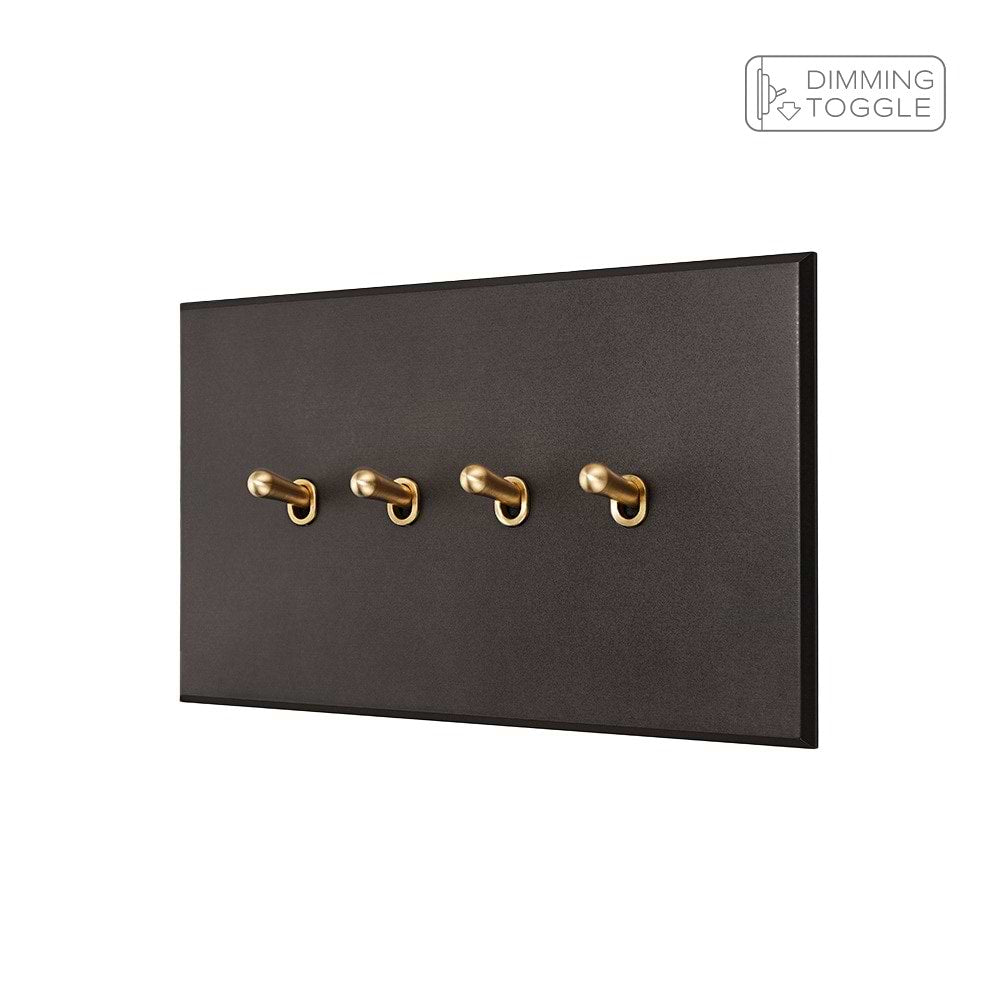 Heritage Bronze 4 Gang 2 Way Dimming Toggle Switch - The Palaces Collection