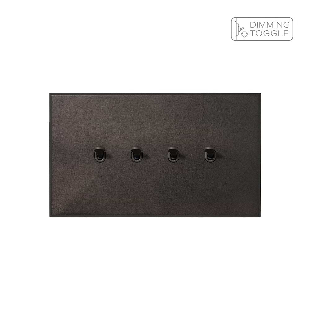 Heritage Bronze 4 Gang 2 Way Dimming Toggle Switch with Bronze Toggle - The Palaces Collection