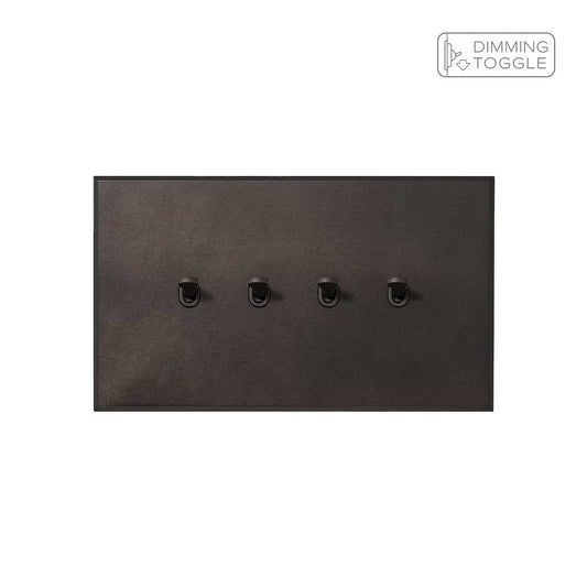 Heritage Bronze 4 Gang 2 Way Dimming Toggle Switch with Bronze Toggle - The Palaces Collection