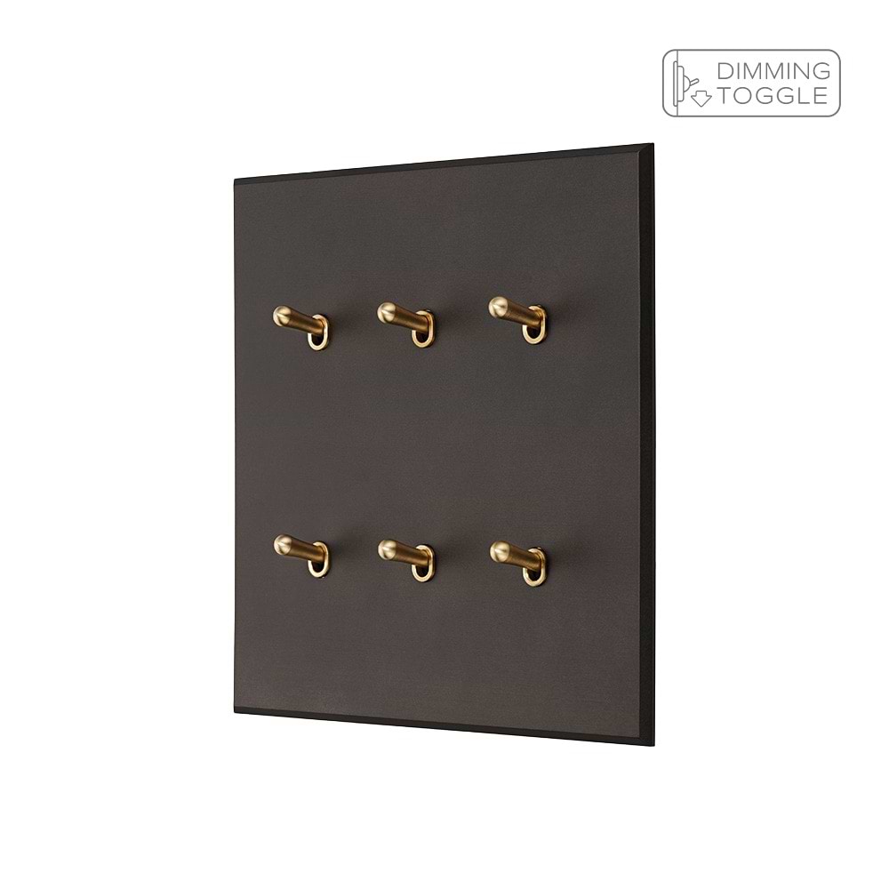 Heritage Bronze 6 Gang 2 Way Dimming Toggle Switch - The Palaces Collection