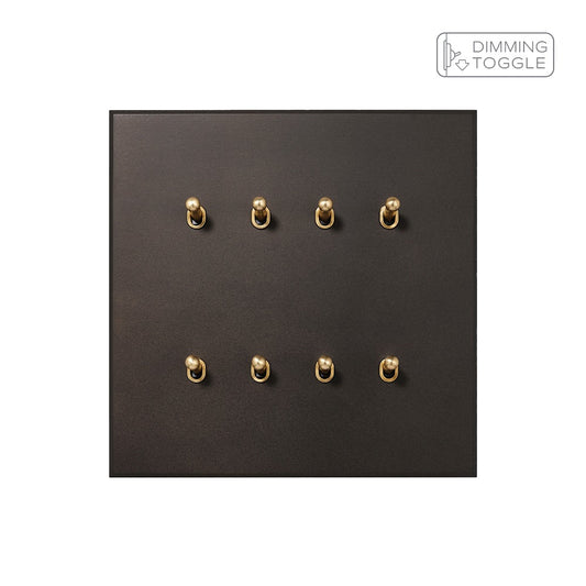 Heritage Bronze 8 Gang 2 Way Dimming Toggle Switch - The Palaces Collection