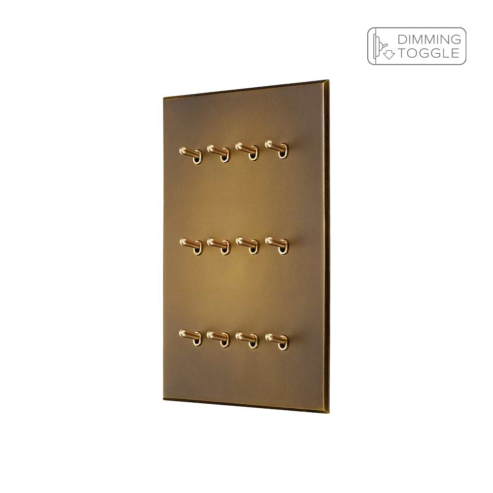 Aged Brass 12 Gang 2 Way Dimming Toggle Switch - The Palaces Collection