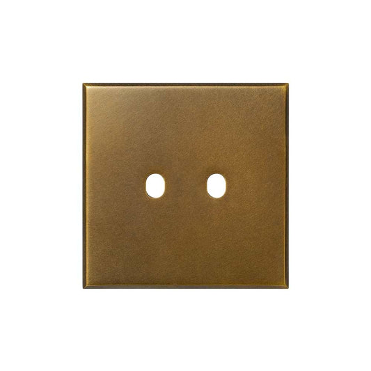 Aged Brass 2 Gang TM Module Grid Switch Plate - The Palaces Collection