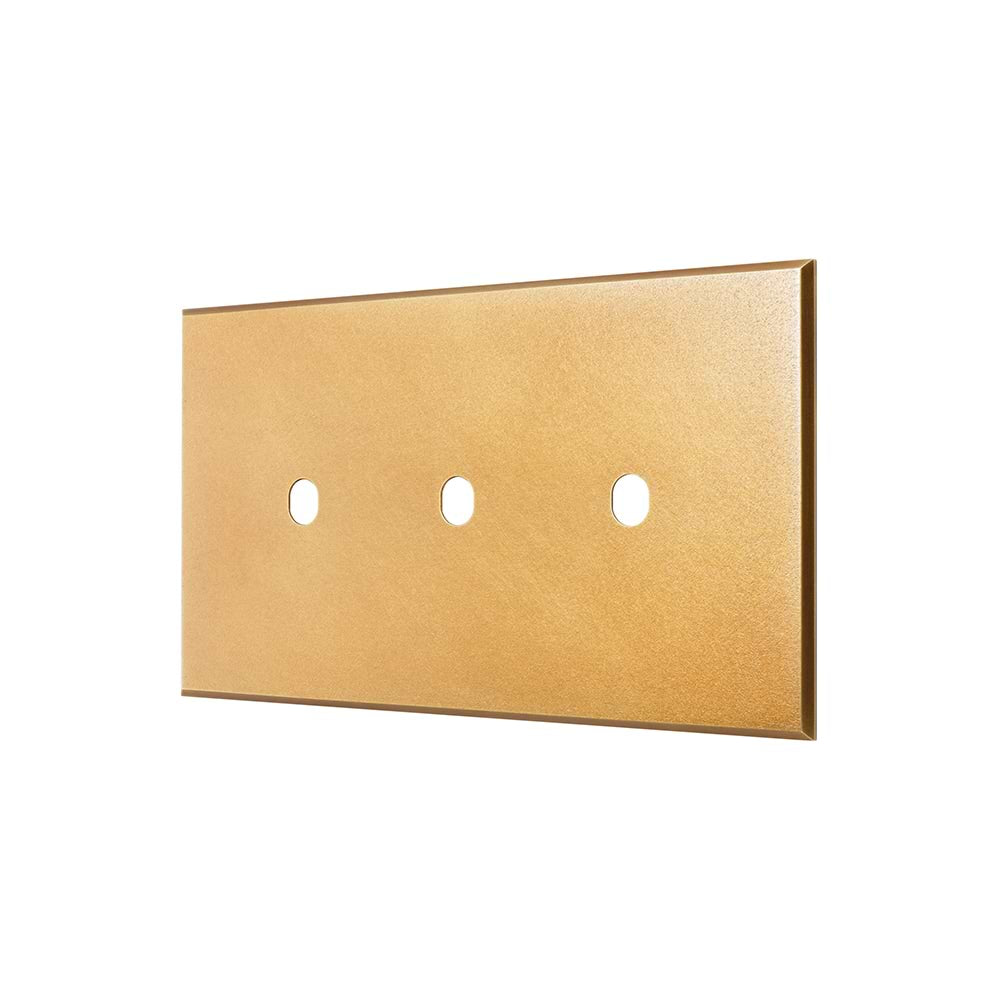 Natural Brass 3 Gang TM Module Grid Switch Plate - The Palaces Collection