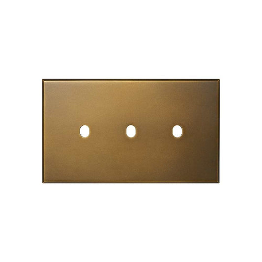 Aged Brass 3 Gang TM Module Grid Switch Plate - The Palaces Collection