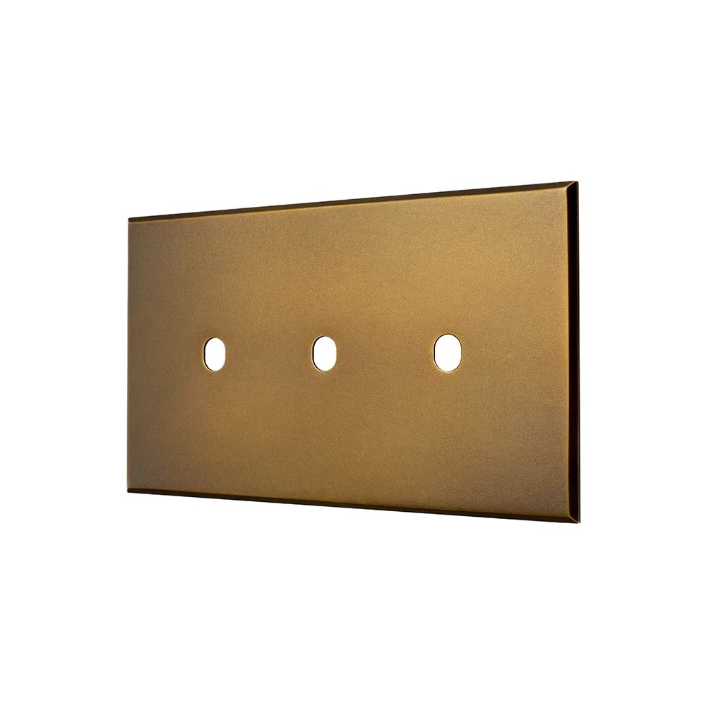 Aged Brass 3 Gang TM Module Grid Switch Plate - The Palaces Collection
