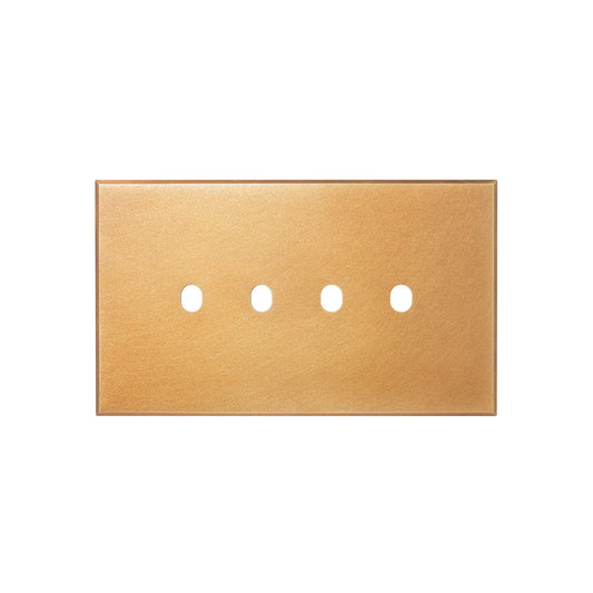 Natural Brass 4 Gang TM Module Grid Switch Plate - The Palaces Collection