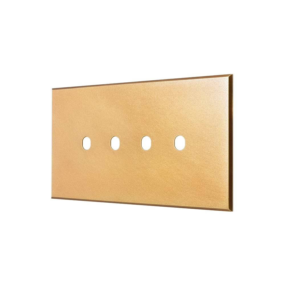 Natural Brass 4 Gang TM Module Grid Switch Plate - The Palaces Collection
