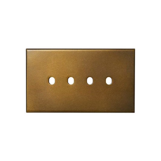 Aged Brass 4 Gang TM Module Grid Switch Plate - The Palaces Collection