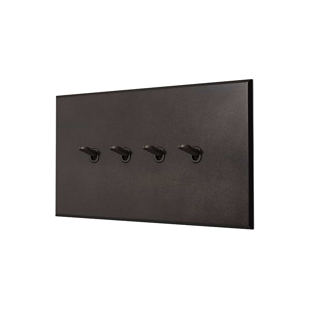 Heritage Bronze 4 Gang 20A Intermediate Toggle Switch with Bronze Toggle - The Palaces Collection