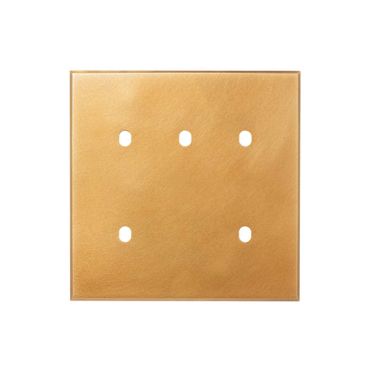 Natural Brass 5 Gang TM Module Grid Switch Plate - The Palaces Collection