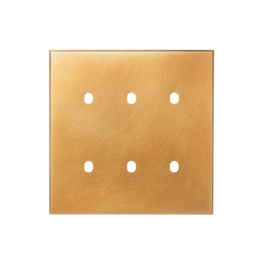 Natural Brass 6 Gang TM Module Grid Switch Plate - The Palaces Collection