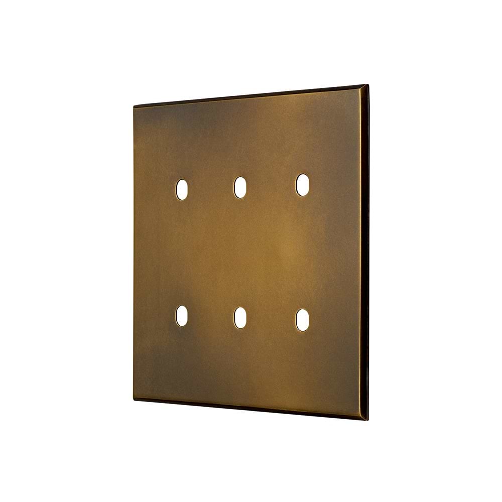 Aged Brass 6 Gang TM Module Grid Switch Plate - The Palaces Collection