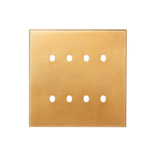 Natural Brass 8 Gang TM Module Grid Switch Plate - The Palaces Collection