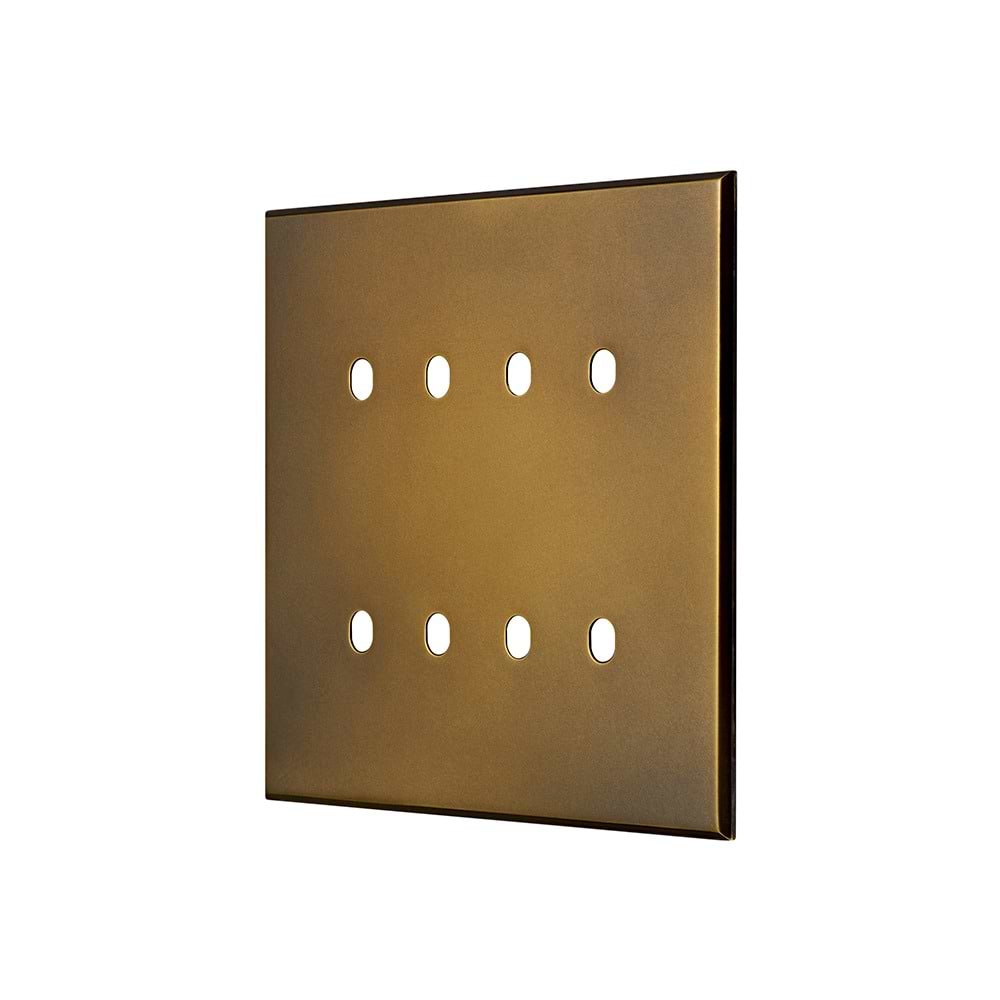 Aged Brass 8 Gang TM Module Grid Switch Plate - The Palaces Collection