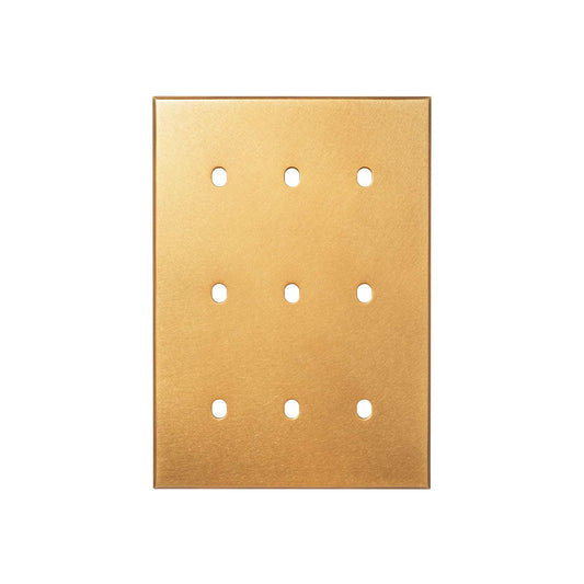 Natural Brass 9 Gang TM Module Grid Switch Plate - The Palaces Collection